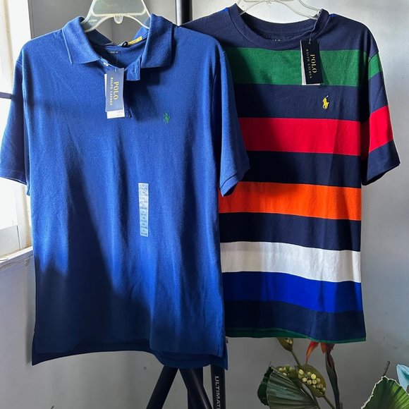 NWT Polo Ralph Lauren LOT OF 2 Big Boys XL 18-20 POLO SHIRT, T SHIRT SS